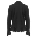 Buttons Flounce Open Jacket - Black