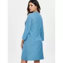Buttons Knotted Mini Dress - Blue Ivy