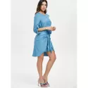 Buttons Knotted Mini Dress - Blue Ivy