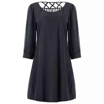 Casual Chiffon hift Dress - Black