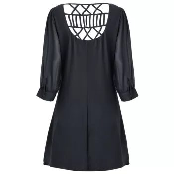 Casual Chiffon hift Dress - Black