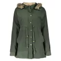 Casual Convertible Hooded Thick Fleece Coat For Women - Army Green