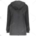 Casual Hooded Long Sleeve Fleece Pocket Design Zippered Women's Coat - Gray One Size(fit Size Xs To
