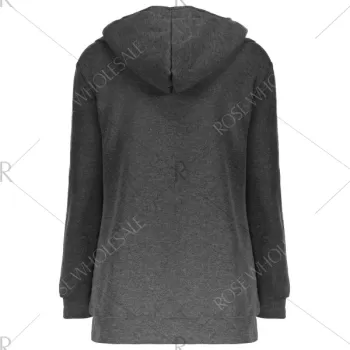 Casual Hooded Long Sleeve Fleece Pocket Design Zippered Women's Coat - Gray One Size(fit Size Xs To