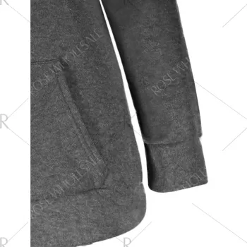 Casual Hooded Long Sleeve Fleece Pocket Design Zippered Women's Coat - Gray One Size(fit Size Xs To