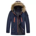 Casual Pockets Hooded Outwear Coat - Cadetblue