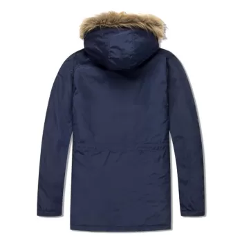 Casual Pockets Hooded Outwear Coat - Cadetblue