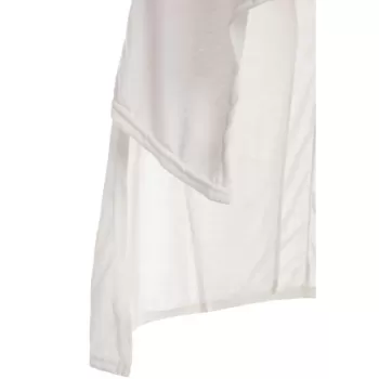 Casual Scoop Neck Solid Color Irregular Hem Long Sleeve Women's T-Shirt - White