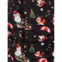 Casual Snowmen Elk Print Christmas Shirt - Black