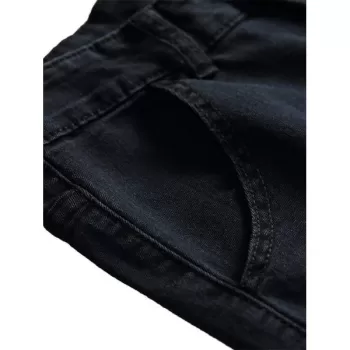 Casual Stripe Multi Pockets Ombre Cargo Pants - Black