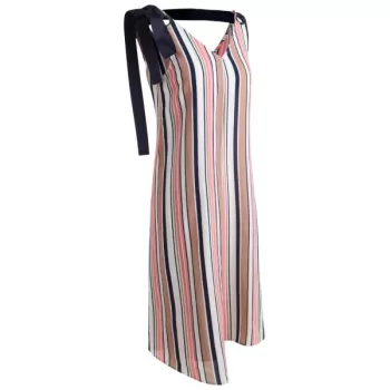 Casual V Neck triped Dress -