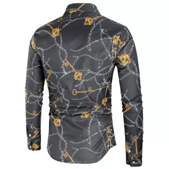 Chain Keys Print Long Sleeves Shirt -