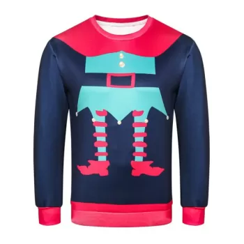 Character Printed Casual Pullover Sweatshirt - Peacock Blue