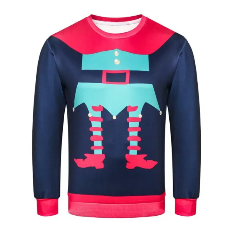 Character Printed Casual Pullover Sweatshirt - Peacock Blue