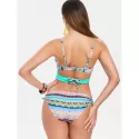 Cheeky Spaghetti Strap Geometric Bikini Set For Women - ake Blue