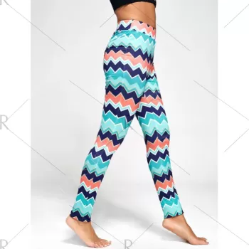 Chevron Print Flare Pants -