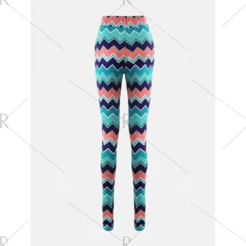 Chevron Print Flare Pants -