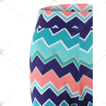 Chevron Print Flare Pants -