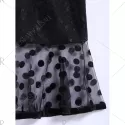 Chic Style Organza Splicing Polka Dot Print Ruffles Black Women's Skirt - Black