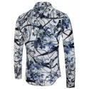 Chinese Painting Flowers Print Casual Shirt -