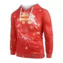 Christmas Ball Print Pullover Hoodie - Red