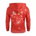 Christmas Ball Print Pullover Hoodie - Red
