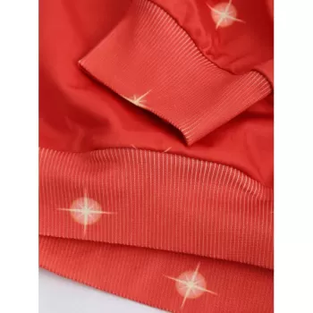 Christmas Ball Print Pullover Hoodie - Red