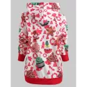 Christmas Cake Print Pullover Hoodie -