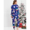 Christmas Cartoon Animal Print Family Pajama Sets - Blue Dad