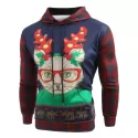 Christmas Cat Print Pullover Hoodie -