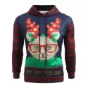 Christmas Cat Print Pullover Hoodie -