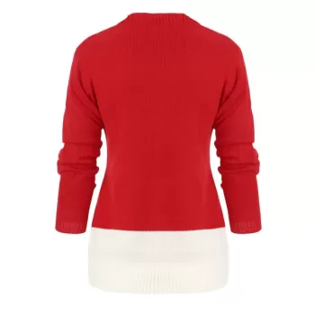 Christmas Crew Neck Pullover Sweater - Red One