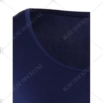 Christmas Deer Patched Fitted T-hirt Dress - Cadetblue