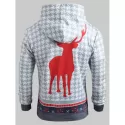 Christmas Deer Pattern Kangaroo Pocket Hoodie -