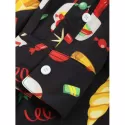 Christmas Elements Print ong Sleeve Shirt - Black