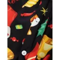 Christmas Elements Print ong Sleeve Shirt - Black