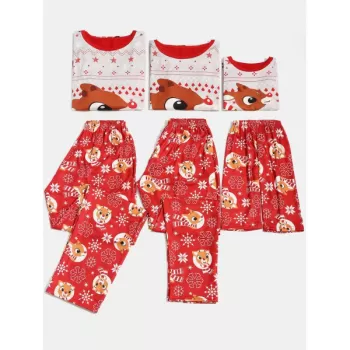 Christmas Elk Print Family Pajama -  Kid