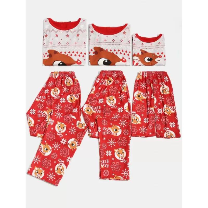 Christmas Elk Print Family Pajama -  Kid