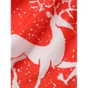 Christmas Elk Print Fit and Flare Dress - ava Red