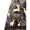 Christmas Elk Print High Waist Swing Dress - Black