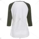 Christmas Elk Print Raglan leeve T-hirt - Army Green