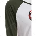 Christmas Elk Print Raglan leeve T-hirt - Army Green