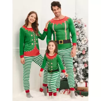 Christmas Elves Matching Family Pajamas - Clover Green Dad