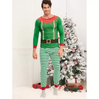 Christmas Elves Matching Family Pajamas - Clover Green Dad