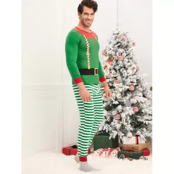 Christmas Elves Matching Family Pajamas - Clover Green Dad