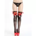Christmas Fishnet Stockings with Bowknot - Black One