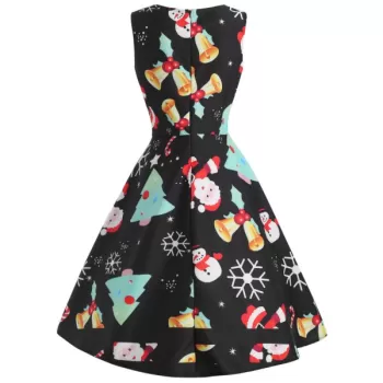 Christmas Graphic Fit and Flare Dress -