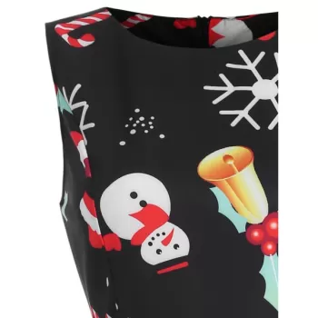 Christmas Graphic Fit and Flare Dress -