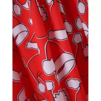 Christmas Hat Print A Line Dress -