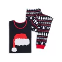 Christmas Hat Printed Family Pajamas Sets - Black Dad